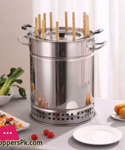 Cylinder BBQ Grill Smokeless Barbecue Grill Outdoor Portable Stainless Steel Barrel Barbecue Grill 20 BBQ Stick with Accessories