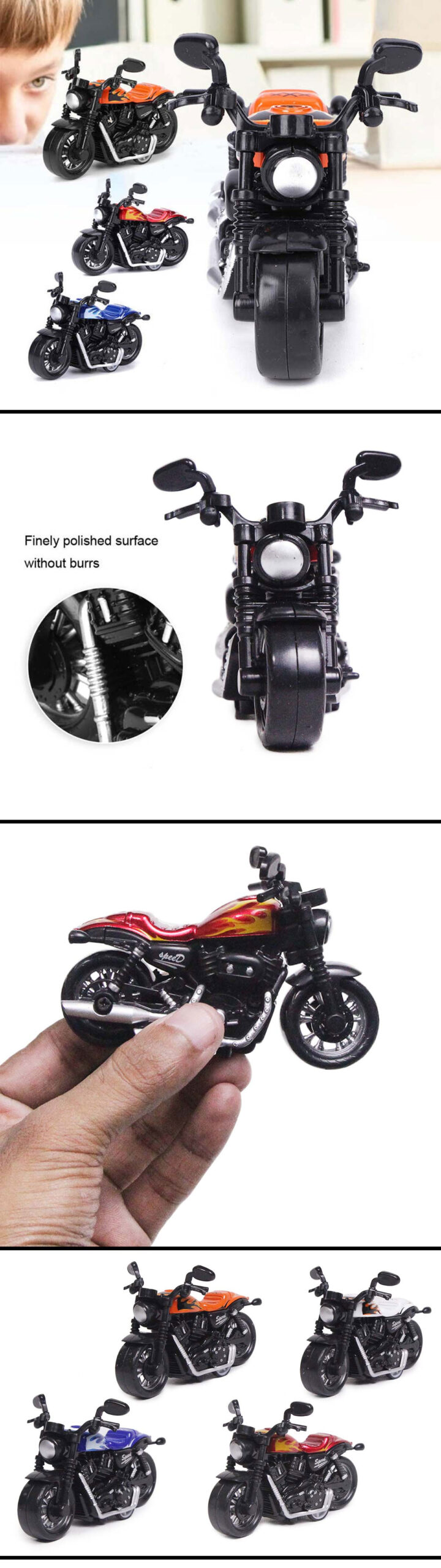 Diecast Alloy Model Bike Collection Harley Davidson Pull Back Function 4 Inch