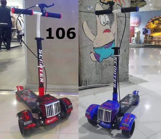 Fire Foldable Scooter With 2 Wheels - Red - Sk-106