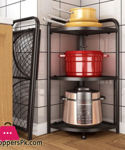 Folding Storage Rack No Installation Bathroom Kitchen Shelf Toilet Storage Shelf 3-layer