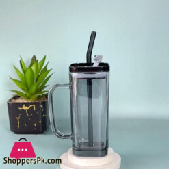 GLASS SQUARE PLAN STRAW CUP 1-PCS