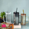 Glass Square Straw Cup 1-Pcs