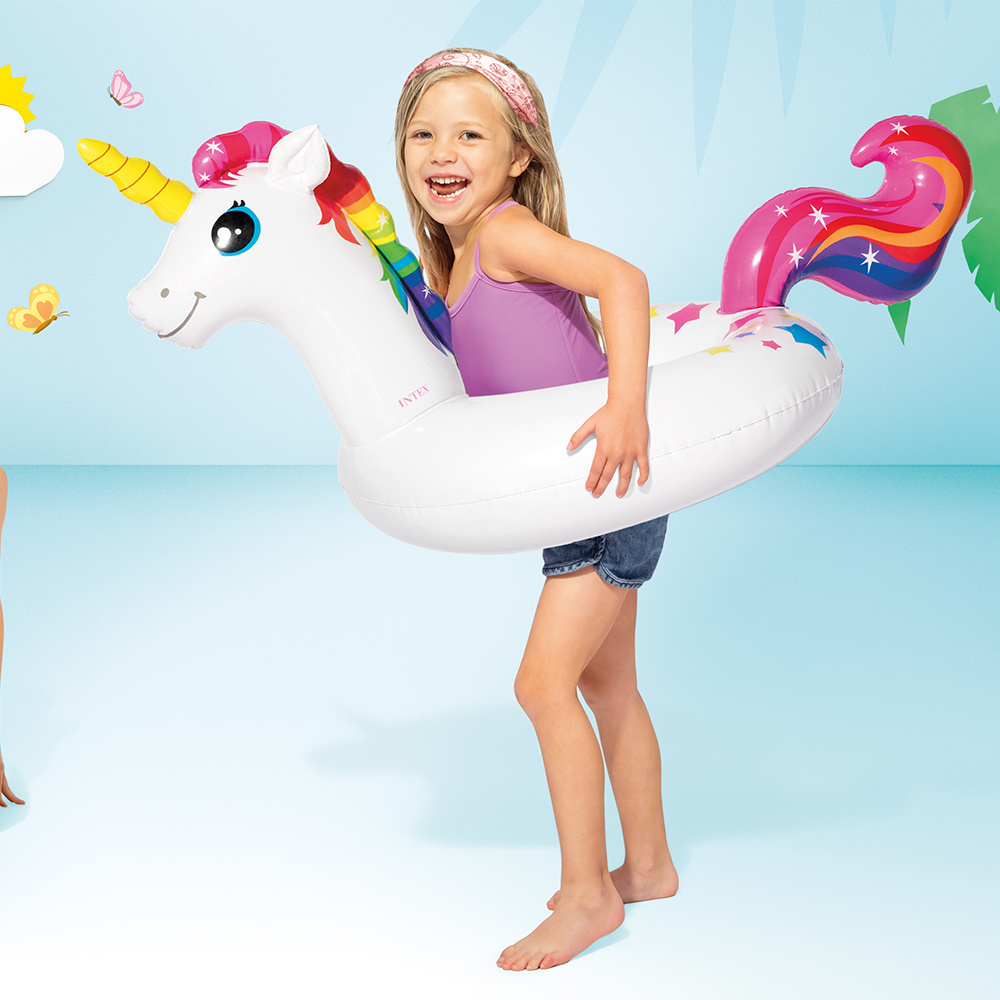Intex Beach Ring Inflatable Swimming Ring Unicorn 59221