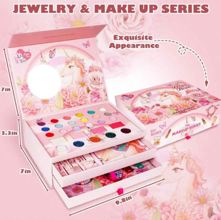Kids Girls Makeup Kit Real Cosmetics Set