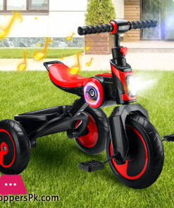 Kids Tricycle Portable Baby Stroller 3 Wheel Bicycle Children Bike With Music Speaker For 2-6 Years Kids 13 Kids Tricycle Portable Baby Stroller 3 Wheel Bicycle Children Bike With Music Speaker For 2-6 Years Kids - Image 2