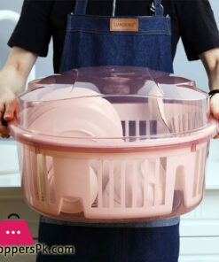Kitchen Dish Rack with Cover Drainer Rack with Lid