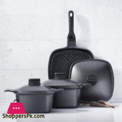 Korkmaz Casterra Square Cast Iron Short Casserole Cast Iron Pot 3.3 Liter 26 Cm – A2584