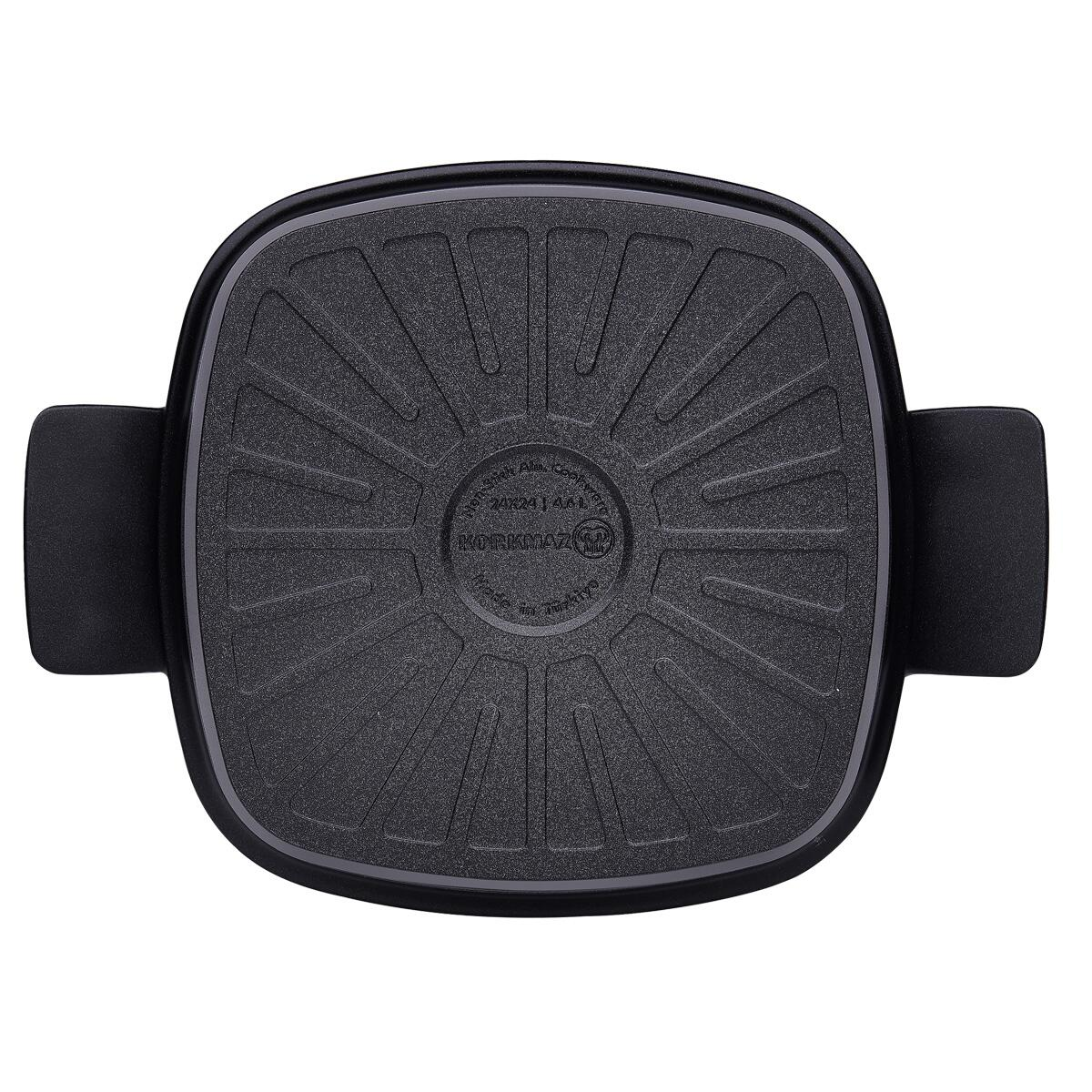 Korkmaz Casterra Square Cast Iron Short Casserole Cast Iron Pot 3.3 Liter 26 Cm – A2584