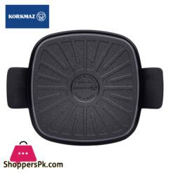 Korkmaz Casterra Square Cast Iron Short Casserole Cast Iron Pot 3.3 Liter 26 Cm – A2584