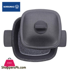 Korkmaz Casterra Square Cast Iron Short Casserole Cast Iron Pot 3.3 Liter 26 Cm – A2584