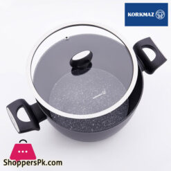 Korkmaz Nora Granite Low Casserole Cooking Pot Size 28X7 Cm