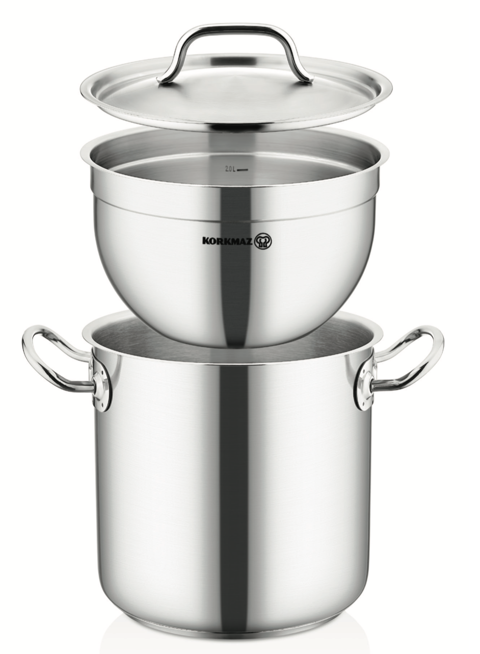 Korkmaz Stainless Steel Gastro Mixing Bowl 24X15Cm / 5.4 Litres Satin