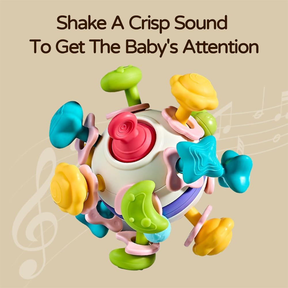 Manhattan Ball Baby Sensory Teething Teether Toy Grasp Training Toys Baby Teething Ball Rattle Infant Toy Educational Learning Toys For Baby