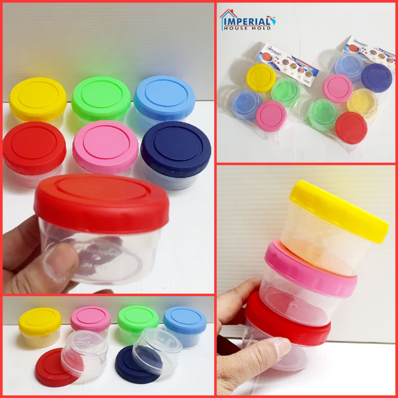 Mini Plastic Food Storage Containers Multi Purpose Box Twist Cap Premium Quality