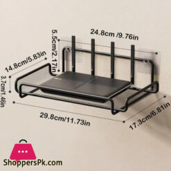 Multifunctional Router Storage Rack, Wall Mounted Black Carbon Steel Storage Rack For Home
