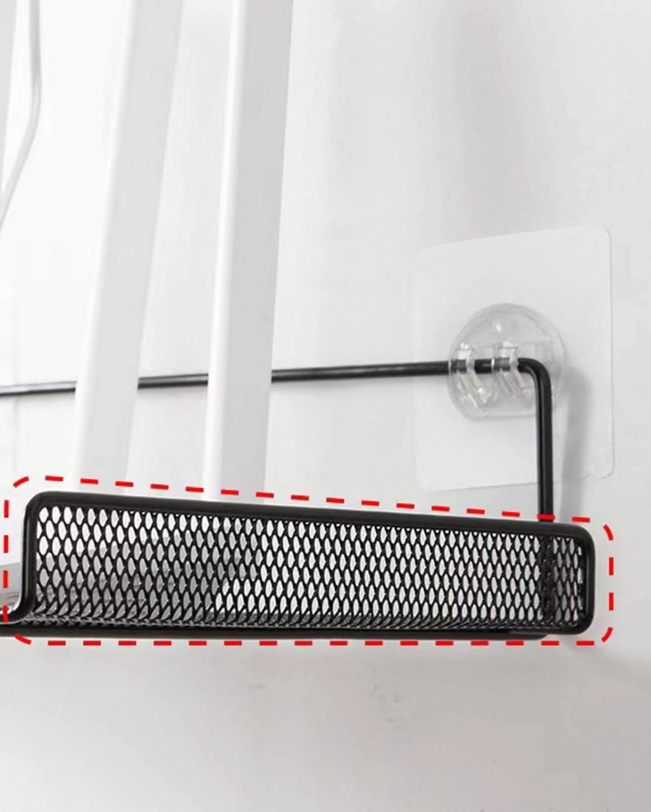 Multifunctional Router Storage Rack, Wall Mounted Black Carbon Steel Storage Rack For Home