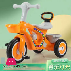 New Children'S Tricycle With Auxiliary Wheels Music And Lights Baby Walker Tricycle