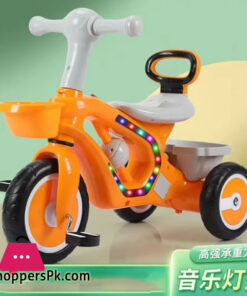 New Children's Tricycle with Auxiliary Wheels Music and Lights Baby Walker Tricycle