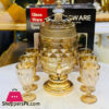 New Glass Ware 7 Pcs Set 1Pc Dispenser 6Pc Glass
