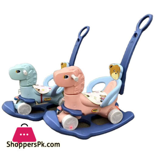 Rocking Ride Horse Kids Indoor Outdoor Ride On Stroller and Swing Convertible Baby Car - 8199