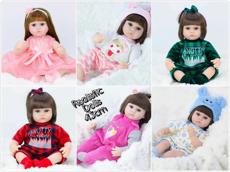 Silicone Vinyl Newborn Reborn Baby Doll Toy - 43 Cm