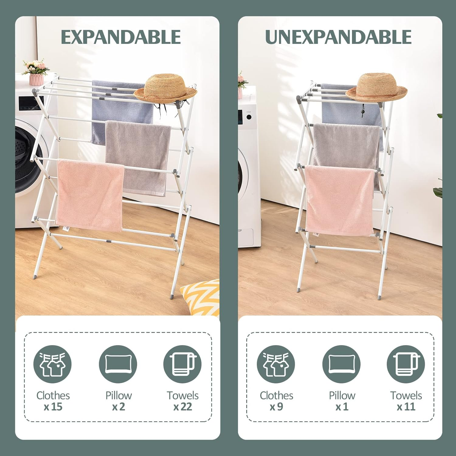 Spk Expandable Clothes Drying Rack Foldable Laundry Drying Rack 3-Tier Collapsible Clothing Dryer Adjustable Towel Rack For Air Drying Clothing 20 Spk Expandable Clothes Drying Rack Foldable Laundry Drying Rack 3-Tier Collapsible Clothing Dryer Adjustable Towel Rack For Air Drying Clothing