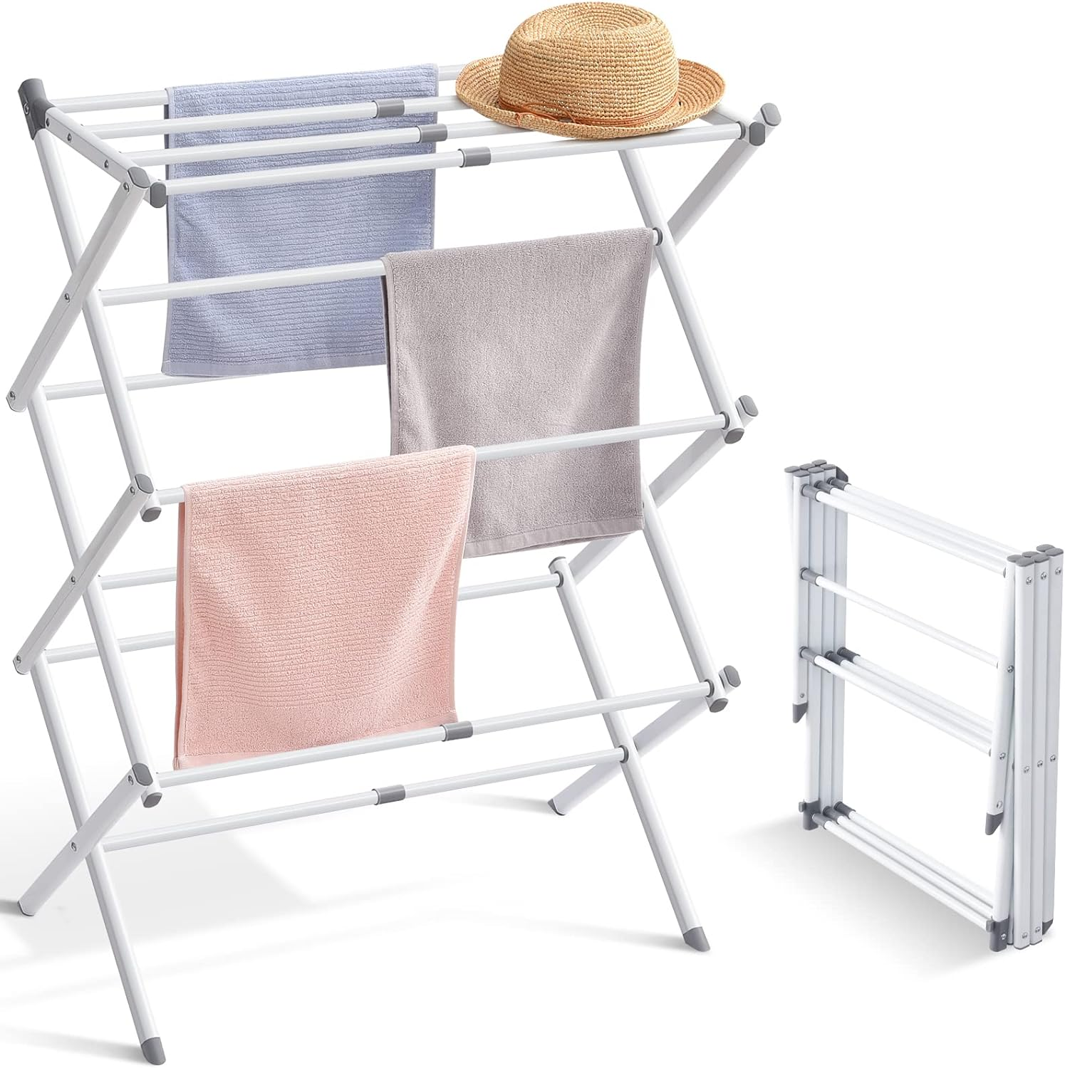 Spk Expandable Clothes Drying Rack Foldable Laundry Drying Rack 3-Tier Collapsible Clothing Dryer Adjustable Towel Rack For Air Drying Clothing 18 Spk Expandable Clothes Drying Rack Foldable Laundry Drying Rack 3-Tier Collapsible Clothing Dryer Adjustable Towel Rack For Air Drying Clothing