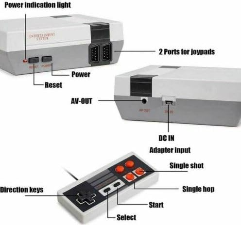 Tv Video Game Console For Nes Classic 8 Bit Game Player Built-In 620 Games + Dual Controllers