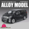 1 : 18 Toyota Alphard Mpv Diecast Model Car Sound Light Large Size One Click Button Close Door