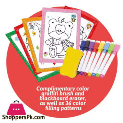 2 In 1 Double Side Educational Brick Game Toy Painting Table Kids Diy Magic Drawing Board