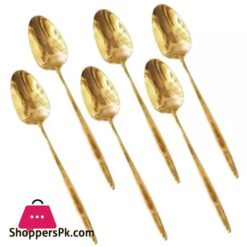 Table Spoon Set Of 6Pcs Gold Dy-016