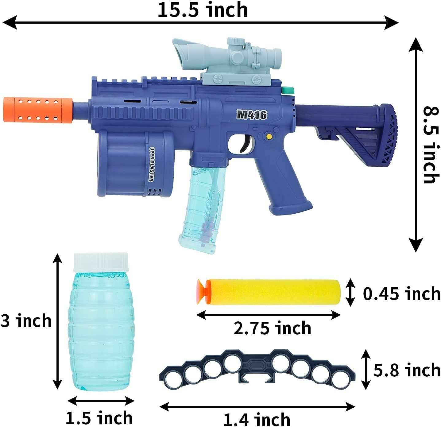 3 In 1 Bubble Gun With Soft Dart Blaster 8 Music Tones &Amp; Light Bubble Blower With 2 Bottles Of Bubble Solution (50Ml), 8 Soft Bullets