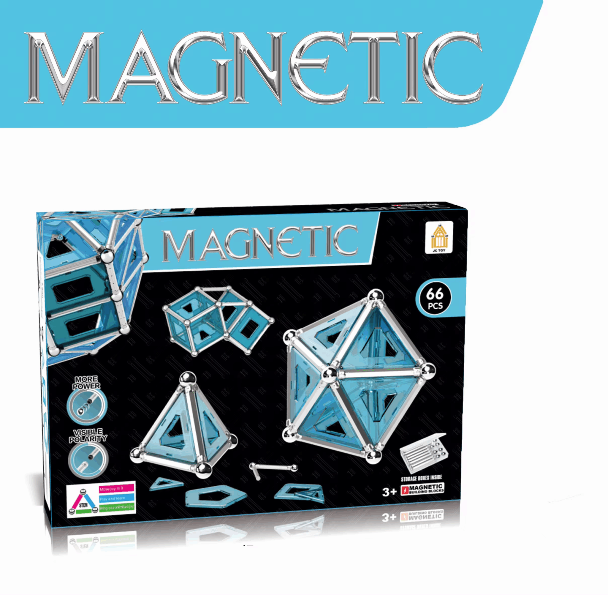 3D Crystal Magnetic Stick Puzzle Assembled Building Blocks Children's ...