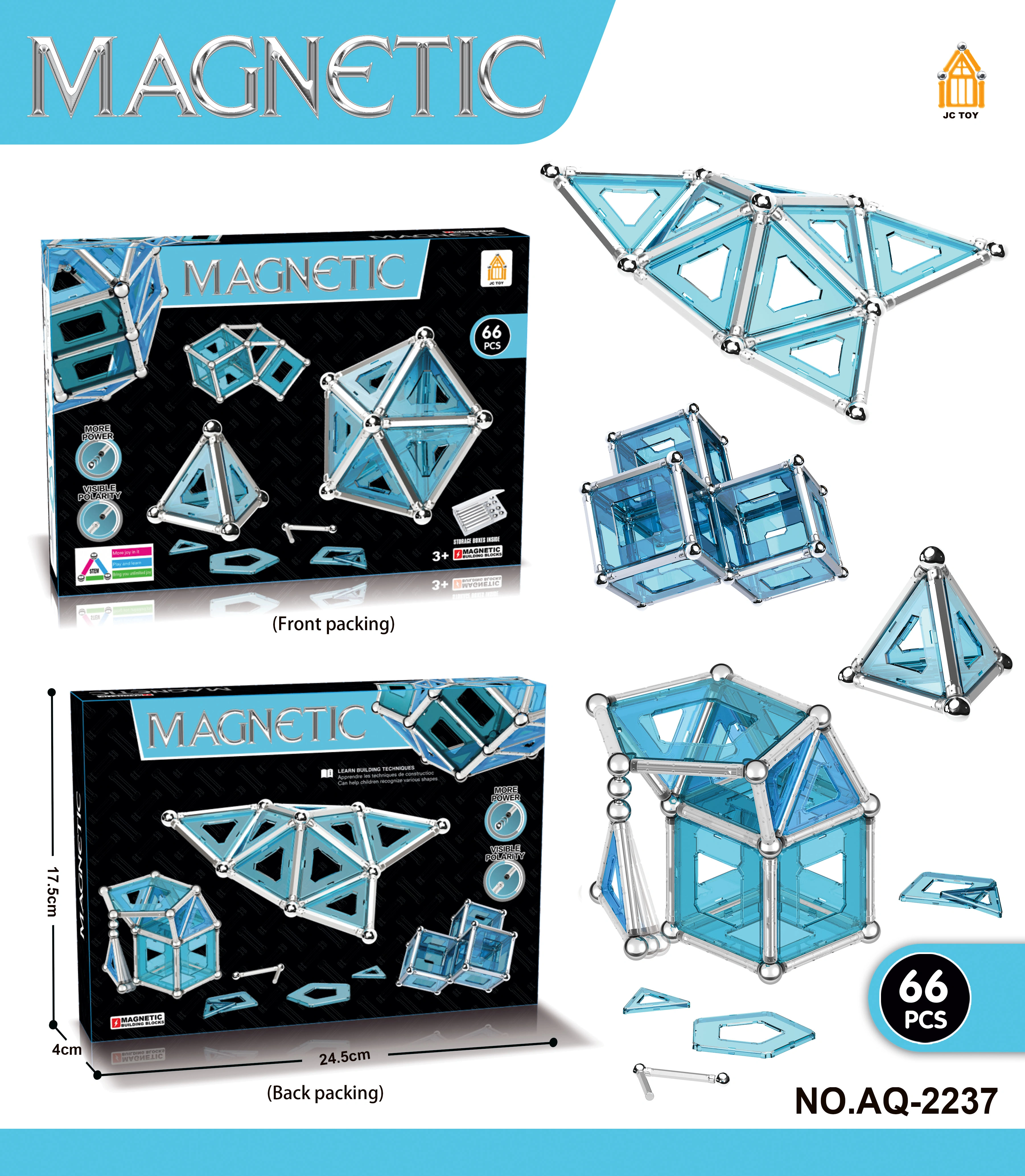 3D Crystal Magnetic Stick Puzzle Assembled Building Blocks Children'S Toys