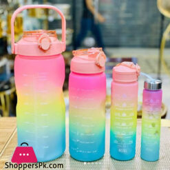 4Pcs Large Capacity Water Bottles Set Gradient Color Sports Plastic Water Bottle Outdoor Sports Portable Water Bottle