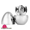 6 Pcs Spoon Holder Egg Silver