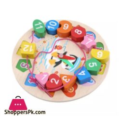 Cartoon Analog Clock Shape Wooden Toy Wooden Shape Color Sorting Clock Teaching Time Number Blocks Clock Shape Patterns Sorting And Animal Puzzle Montessori Early Learning Educational Toy