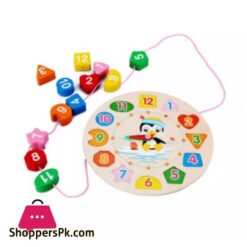 Cartoon Analog Clock Shape Wooden Toy Wooden Shape Color Sorting Clock Teaching Time Number Blocks Clock Shape Patterns Sorting And Animal Puzzle Montessori Early Learning Educational Toy
