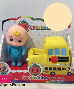 Cocomelon + Schoolbus Cocomelon School Bus, Yellow and Green Cocomelon Bus cake topper decoration