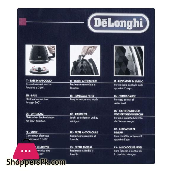 Delonghi Brillante Design Electric Kettle, Kbj2001 5 Delonghi Brillante Design Electric Kettle Kbj2001