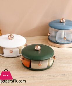 Kitchen Multifunctional Spice Dispenser 360 Rotating Large Capacity Spice Seasoning Box