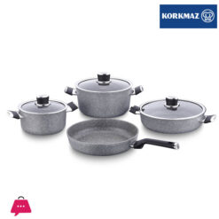 Korkmaz Palma 7 Pcs Cookware Set Turkey Made - A3919