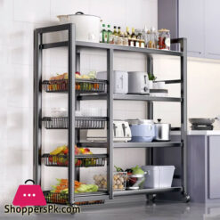 Multi-Layer Vegetable Basket Storage Rack Kitchen Shelving Floor To Floor Multifunctional Microwave Oven Rack Storage Shelf Rack