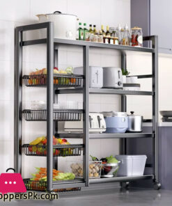 Multi-Layer Vegetable Basket Storage Rack Kitchen Shelving Floor To Floor Multifunctional Microwave Oven Rack Storage Shelf Rack 25 Multi-Layer Vegetable Basket Storage Rack Kitchen Shelving Floor To Floor Multifunctional Microwave Oven Rack Storage Shelf Rack - Image 4