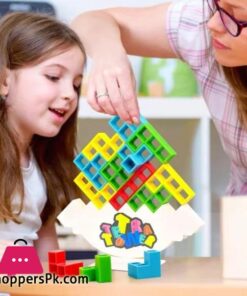 Odeez Tetra Tower Balance Games Stacking Team Building Blocks Board Game for Kids Family Balancing Blocks Board Games Stacking Fun Toy for Children