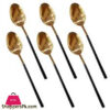 Black+Gold Fancy 6 Piece Table Spoon Set CC-007