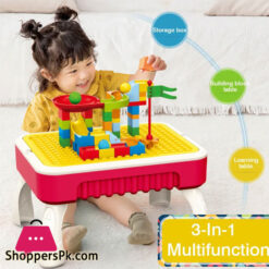 Blocks Creative Table Building Blocks Table Drawing Board 58Pcs
