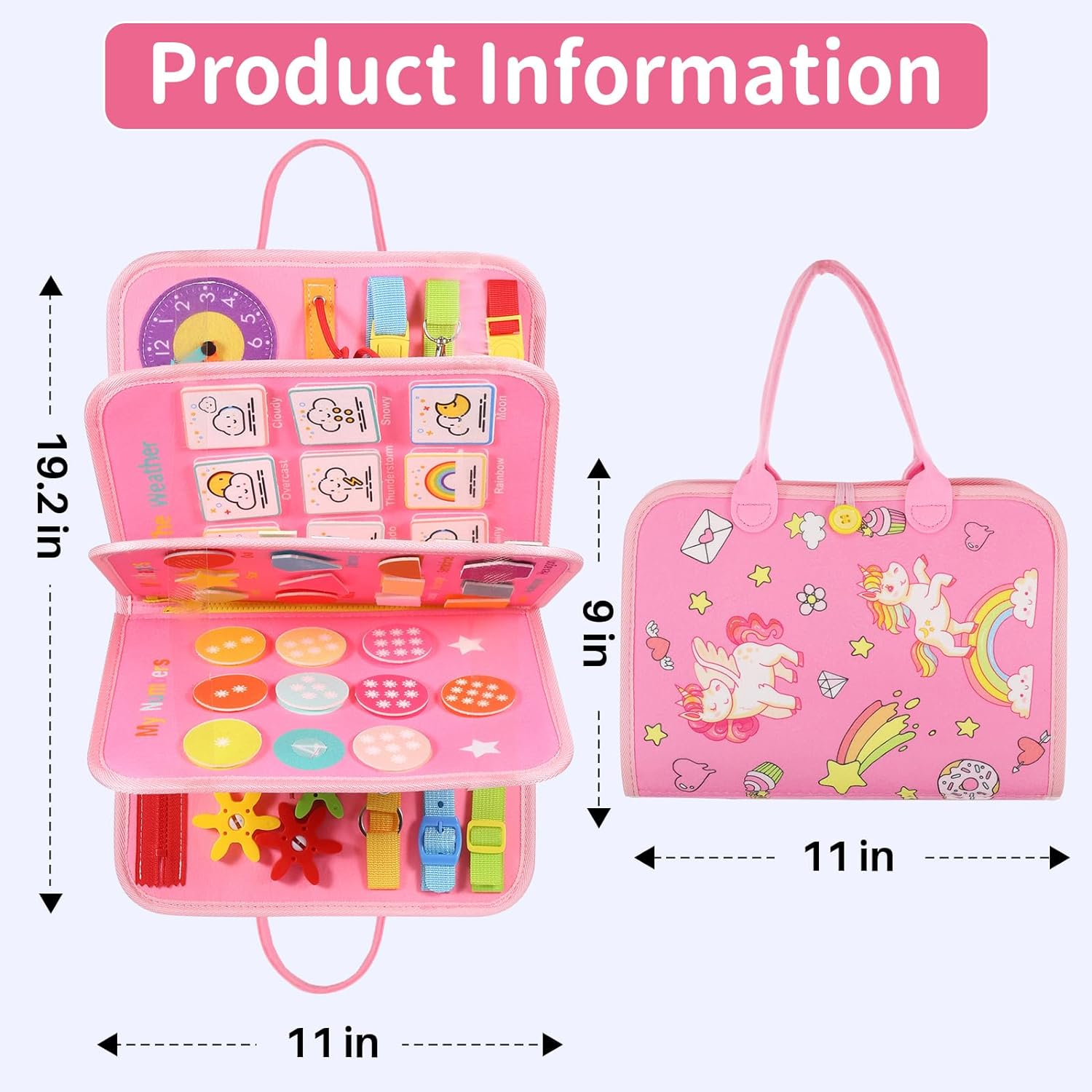 Busy Board 7 In 1 Toddler Busy Board For 3+ Years Old 91Pcs Montessori Board For Toddler To Learn Fine Motor Skills Sensory Board For Toddlers Preschool