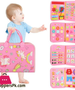 Busy Board 7 in 1 Toddler Busy Board for 3+ Years Old 91Pcs Montessori Board for Toddler to Learn Fine Motor Skills Sensory Board for Toddlers Preschool