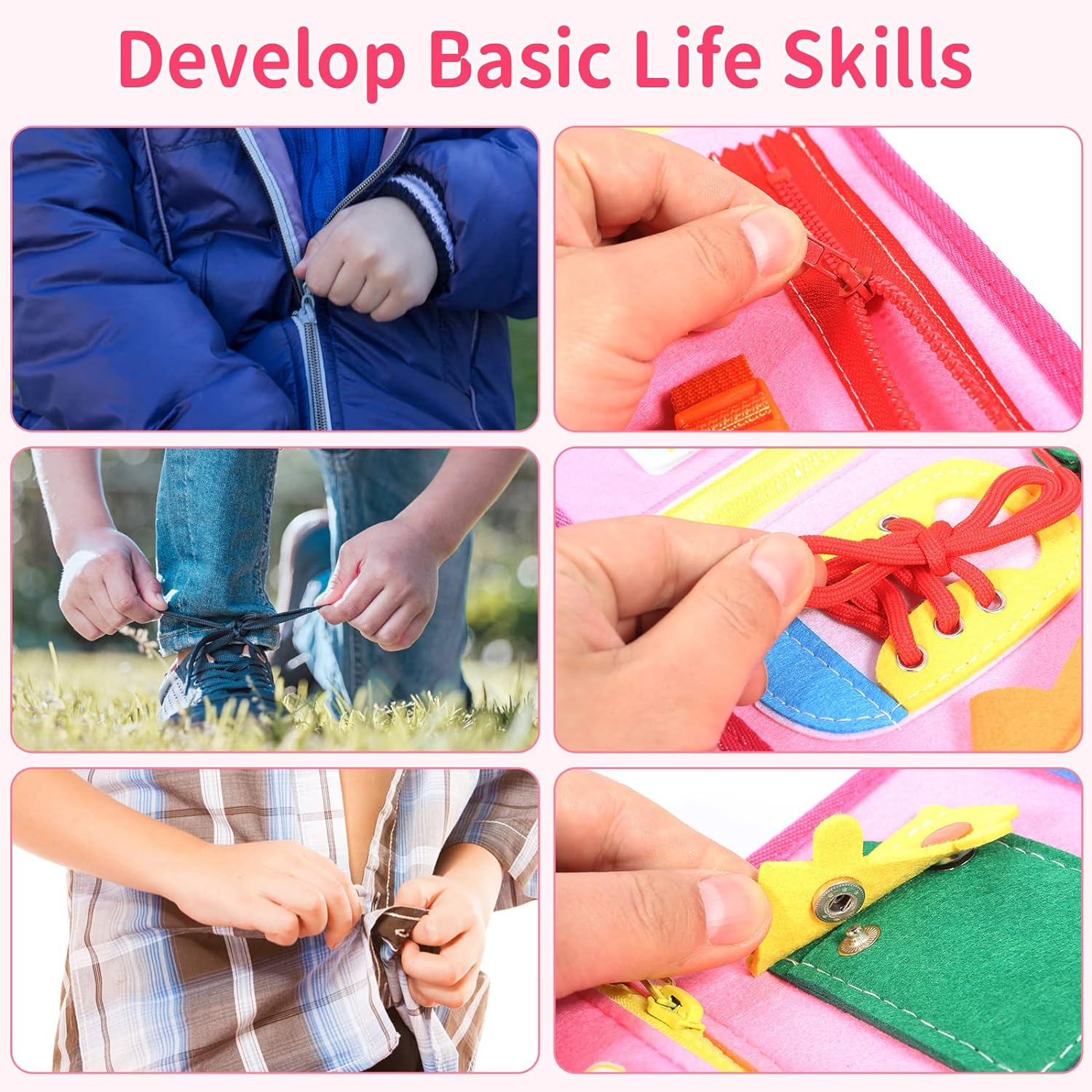 Busy Board 7 In 1 Toddler Busy Board For 3+ Years Old 91Pcs Montessori Board For Toddler To Learn Fine Motor Skills Sensory Board For Toddlers Preschool